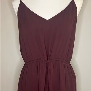 Babaton Spaghetti Strap V-Neck Midi Dress - Burgundy